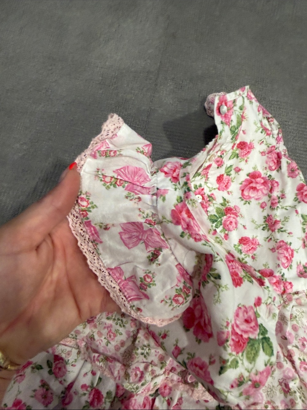 American Girl Doll and LoveShackFancy Girls Pink Floral Tiered Dress 4T - Picture 9 of 11